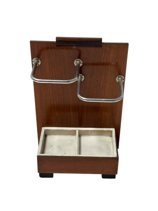 Walnut Art Deco Modernist Umbrella Stand, 1930s